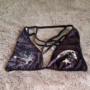 💋 HOST PICK! Velvet Velour Moons & Stars Bralette/Top